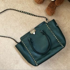 Valentino rockstud dark green bag